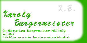 karoly burgermeister business card